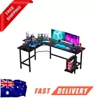 L-Shaped Computer Desk with Laptop Stand Study Table Workstation Black AU STOCK!