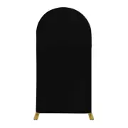 Black 36"x72"Fitted Spandex Round Top Arch Backdrop Stand Cover Events