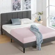 Single Bed Frame Fabric Wooden Mattress Base Platform Leo - Zinus