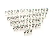 WHOLESALE 51PC 925 SOLID STERLING SILVER BLUE LARIMAR RING LOT E886