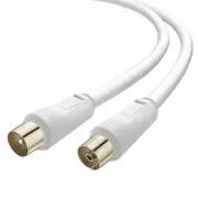 LinQ Coxial TV Antenna Cable Male female 9.5mm PVC 10m LinQ White, White
