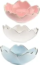 KICHOUSE Unique Ceramic Appetizer Plates 3pcs Spice Plate Set Dipping Bowls Soy Sauce Dishes for Family Gathering