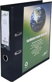 Cumberland A4 Insert Earthcare Insert Binder A4 Lever Arch, Black, (IB813LABK)
