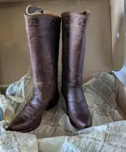 Ariat Womens Sassy Brown 9B Leather Tall Cowboy Boots Ankle Zip Equestrian NIB