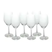 6pc Classic 21cm/455ml Stemmed White Wine Glass Party Drink Glassware Set Clear