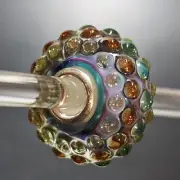 Trollbeads Rainbow Glitter Dots Unique Glass Bead OOAK