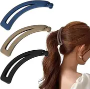 Banana Clips Hair for Fine Thick Hair 3Pcs Large Banana Hair Clip for Women Girls Non Slip Banana Barrettes Strong Hold Hair Fish Hair Accessories Banana Hair Claw Clip