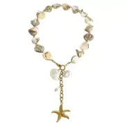 Stylish Necklace with Shell and Conch Pendants Unique Necklace
