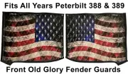 Premium Peterbilt 388 and 389 Quilted Old Glory Fender Guards