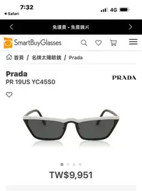 在飛比找Yahoo!奇摩拍賣優惠-真品Prada 太陽眼鏡