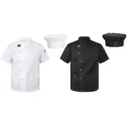 Women Men Blouse Cook Top Fitted Shirt Cooking Chef Coat Cosplay Hotel Outwear
