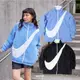 NIKE SWOOSH JKT 天空藍 黑 大勾 刺繡 絨毛 羔羊毛 風衣 雙面穿 毛外套 女款【DC5138-010】