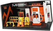 1/24 Simulation Garage Display Scenery Model, Car Workshop Scene Model for Diorama Motorcycle Car Collectibles Office, and Charging Station