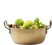 Stainless Steel Bowl, Metal Bowl, Soup h Bowl with Handle Binaural, Golden Inth with Handle Perfect for Making Your Restaurant Service Graceful Tanto Noodle Bow Snack Bowl Perfect for Rice