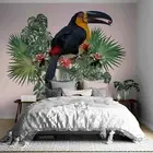 3D Parrot Floral Wallpaper Wall Mural Removable Self-adhesive 153