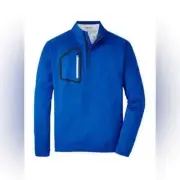 NWT~PETER MILLAR FORGE PERF. QUARTER-ZIP PULLOVER ~LARGE~SAPPHIRE BLUE ~ $145