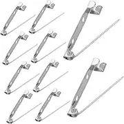 SEWACC 50pcs Metal Back Pin Safety Clasp Brooch Hook Button Light Luxury Tie Rope Holes Brooch Safety Button Pins Punchless Curtain Buckle Key Chains for Wire Rope Horn Button Silver