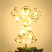 Christmas Tree Topper Glittered Gold Angel Tree Topper 30 LED Tree Decorations