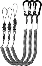 Lix&Rix Coiled Lanyards with Carabiner, Ring and Quick Release Detachable Buckle for Fishing Equipment Keys, Cards, Tools