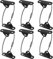 ibasenice 6 Sets Anti-Fall Anchor Furniture Tip Straps Straps for Furniture Anti Tip Straps Proof Straps Furniture Safety Bookshelf Furniture Anchor Straps Black Metal