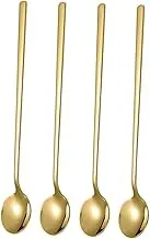 KICHOUSE 4pcs Mixing Spoon Coffee Desserts Teaspoons Stainless Steel Mini Spoons for Coffee Tea Desserts for Cocktail Stirring Holiday Gatherings