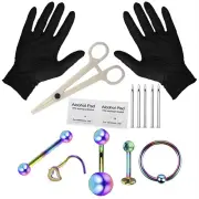 Professional Body Piercing Tool Kit Ear Nose Navel Eyebrow Lip Nose Needle R! HF