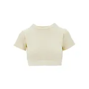 [ADIDAS ORIGINALS] ADIDAS ORIGINALS Ribbed cropped T-shirt Woman L L White