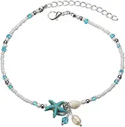 ANDRESLAD Shell Anklet Sea Star Shell Anklet Beach Ankle Jewelry Girl Beach Anklet Summer Bracelets Shell Anklets Anklet Beach Anklets for Women Wedding Ornaments Suit Alloy
