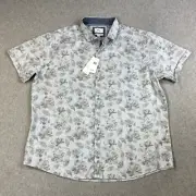 Brax Hardy P Shirt Mens XXXL 3X Floral Short Sleeve Premium Hi Flex Modern Fit