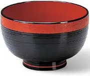 J-Kitchens Noodle Ransuji Soup Bowl (Soup Bowl, Bowl, Wan, Lacquerware), Black Belt Vermilion, Vermilion, 4.1 x 4.1 x 2.7 inches (10.6 x 10.6 x 6.8 cm), ABS Resin, Made in Japan