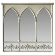 Willow & Silk Vintage White 64cm Arch Fleur Wall Mirror/Home/Room/Hallway Decor