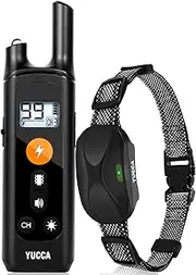 Yucca Dog Shock Collar with Remote 2600Ft, Electric Dog Training Collar with 4 Training Modes, Shock Collar for Dogs 60-100 lbs Waterproof, Rechargeable E-Collar for All Breeds, Sizes