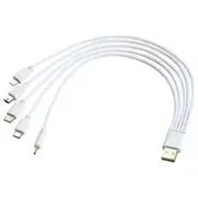 5 In 1 Usb Charging Cable For Micro / 8 Pin Type Mini Dc 2.0Mm Port White Cables & Adapters