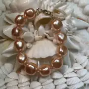 Vintage Monet Faux Baroque Pearl California Peach Bracelet