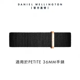 Daniel Wellington DW 錶帶 Petite Cornwall 16mm寂靜黑織紋錶帶-玫瑰金 DW00200227