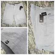 Quicksilver Twill Amphibian Hybrid Chino Shorts Mens 30 Submersibles Gray SNA0