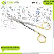 Cynamed TC Metzenbaum Dissecting Scissors Tungsten Carbide Inserts and Gold Ring