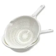 Kitchen Colanders And Bowl With Handle Pair Set. Easy To Use 1.3quart 8 Handy S