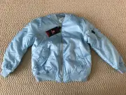 NWT Boy's Swiss Cross Sky Blue Reversible Bomber Flight Zip Jacket ALL SIZES