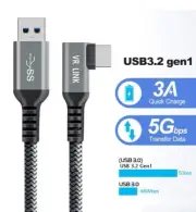 Right Angle 90 Degree USB 3.0 to Type C VR Link Cable Braided For Oculus Quest 2