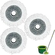 3 Pack Mop Heads Replacement Compatible with Sabco Clean Spin Mop Set, Microfiber Spin Mop Replacement Head, Easy to Replace, Machine Washable(Not Spin Mop and Bucket System)