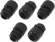 X AUTOHAUX 18mm / PG11 Cable Glands 15.8mm / 0.62" Bellows Waterproof Tensile Joint Straight-Through PA6 Nylon Black 5 Pcs