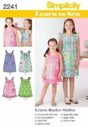 Simplicity Sewing Pattern 2241 Learn To Sew Childs Girls Dresses Size 3-6
