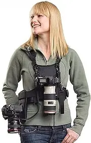 Nicama NC-VEST Dual Camera Carrier Chest Harness Vest with Mounting Hubs, Side Holster & Backup Safety Straps for Canon 6D 5D2 5D3 Nikon D800 D810 Sony A7S A7R A7S2 Sigma Olympus DSLR Cameras