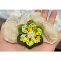 在飛比找蝦皮購物優惠-水晶花花堆疊綠白黃腸圈綁綁