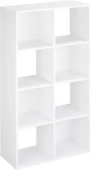 Cubeicals 8 Cube Storage Shelf Organizer Bookshelf Stackable, Vertica