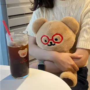 95point✈現貨/預購✈  韓國 TETEUM BEBE 毛絨娃娃 坐姿玩偶 眼鏡小熊