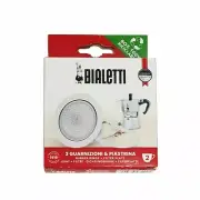 3 Rubber Ring Gasket & Filter For Aluminium Coffee Perculator & Bialetti 2 Cups