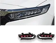 Car Lights Compatible With Honda Accord RGB 2018-2022， Headlight LED Projetor Head Lamp Daytime Running Light Automotive Accessories(Red Demon Eye)