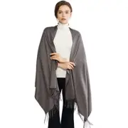 Women's Scarf Pashmina Shawls and Wraps for Evening Dress Bridesmaid Gunmetal